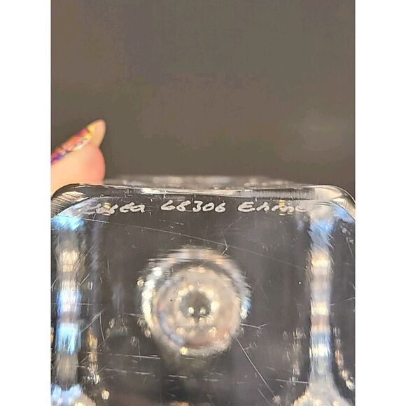 Kosta Boda Anna Ehrner Candleholders Swedish crystal Pillar Set Number Signed - Picture 10 of 11